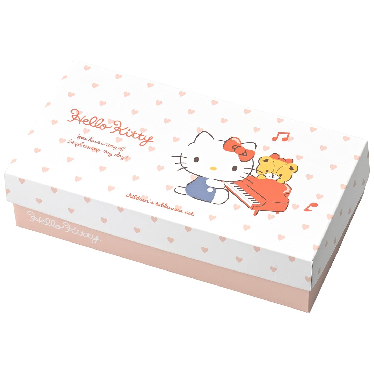 金正陶器(Kaneshotouki)ハローキティ 子ども用 食器セット 食洗機対応 電子レンジ対応 食器 キティ グッズ 箱サイズ 30.5×16.5×8.5cm ピンクハート日本製 365740