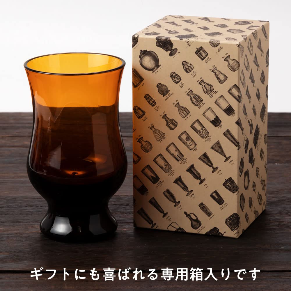 BYRON コーヒーグラス アンバー色 (MO-1023AMB) 昭和モダン珈琲 懐かしいあの頃のレトロで可愛いカフェグラスを復刻 Retro coffee glass