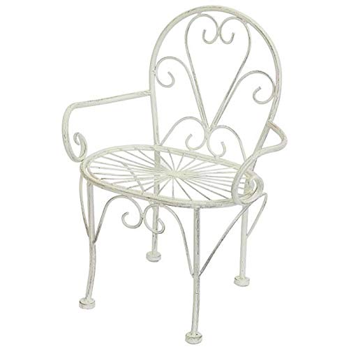 ホワイトアイアンフラワーチェア 7001