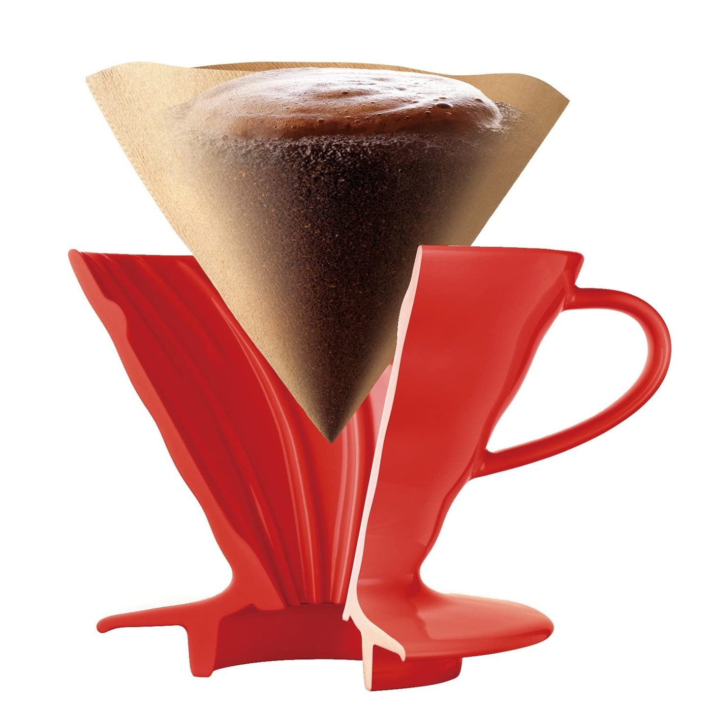 HARIO (ハリオ) V60 02 コーヒードリッパー セラミック レッド コーヒードリップ 1~4杯用 VDCR-02R