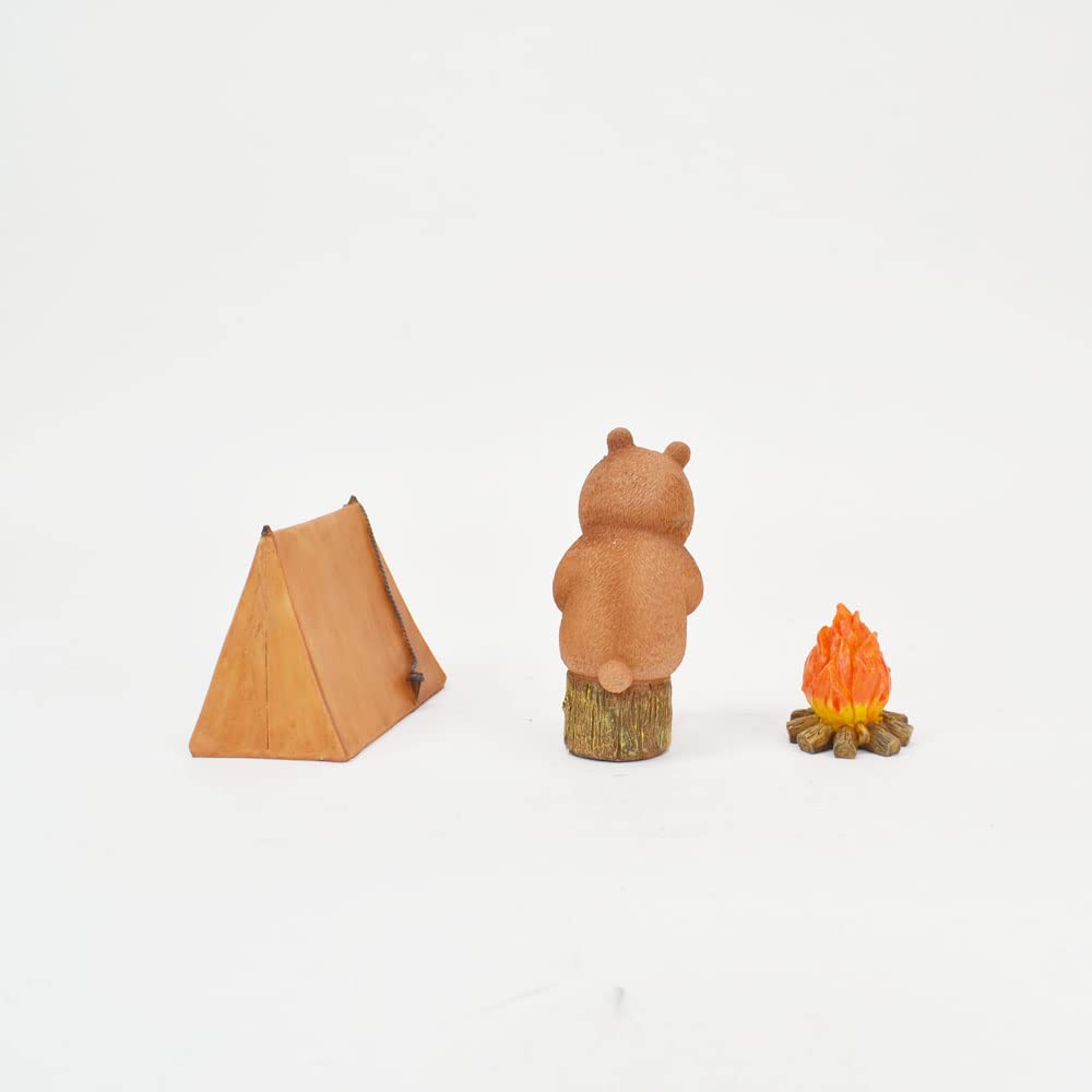 村田屋産業(Murataya Sangyo) レジンダッドベアキャンプ クマ幅5×奥行7.5×高11.5cm テント幅11.5×奥行6.5×高8.5cm タキビ幅5×奥行5×高6cm