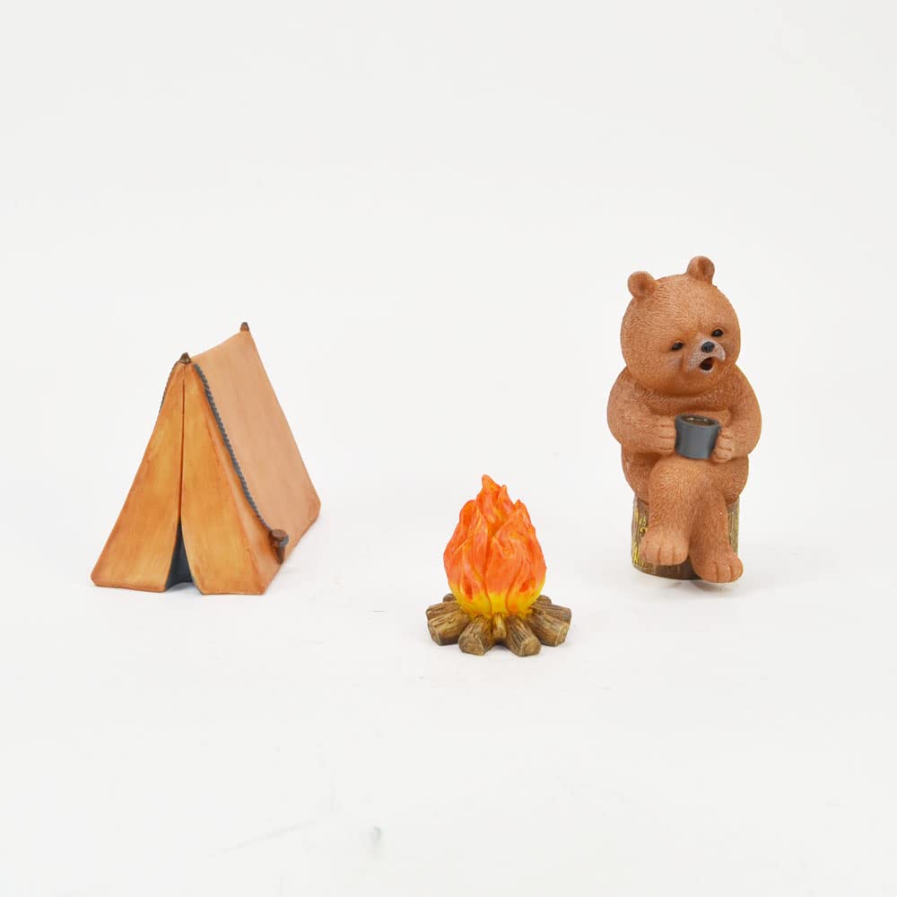 村田屋産業(Murataya Sangyo) レジンダッドベアキャンプ クマ幅5×奥行7.5×高11.5cm テント幅11.5×奥行6.5×高8.5cm タキビ幅5×奥行5×高6cm