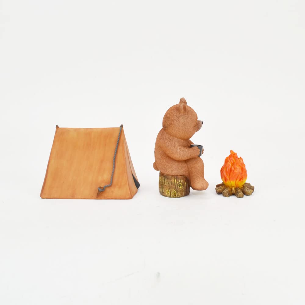 村田屋産業(Murataya Sangyo) レジンダッドベアキャンプ クマ幅5×奥行7.5×高11.5cm テント幅11.5×奥行6.5×高8.5cm タキビ幅5×奥行5×高6cm