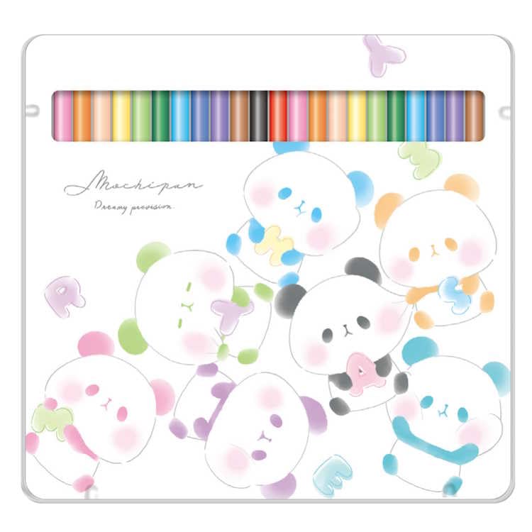 カミオジャパン もちもちぱんだ 缶ケース入り24色色鉛筆 もちパン もちぱん いろえんぴつ 色えんぴつ かんケース 24本 新学期 159914