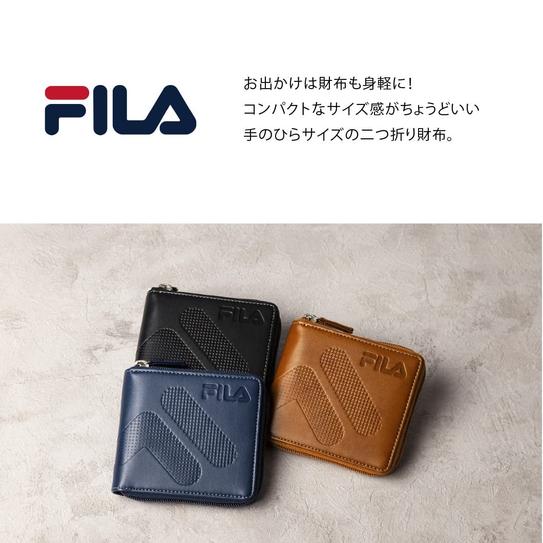 [ＦＩＬＡ] フィラ 財布 二つ折り メンズ ブラック 61fl52 ウォレット 小銭入れ (ブラック)