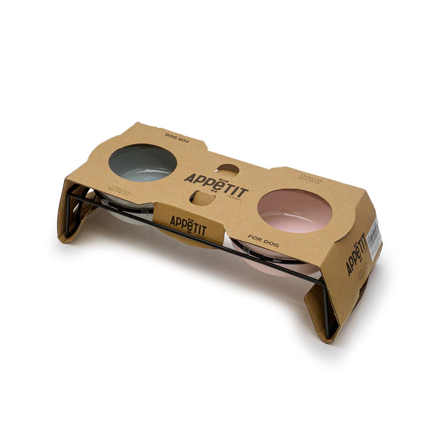 TAMAKI ペット用食器 アペティ 犬用丸 S ダブルセット グレー&ピンク 直径30×奥行13×高さ7cm 230ml 電子レンジ・食洗器対応 T-922033